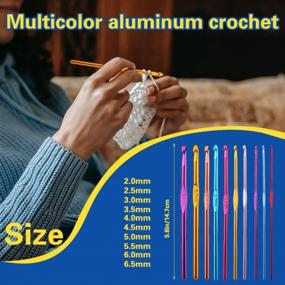 img 2 attached to IMZAY 81 Pcs Crochet Kit Set With 22 Hooks, 6 Yarn Balls, Blunt Needles And More - Perfect For Beginner Crocheters