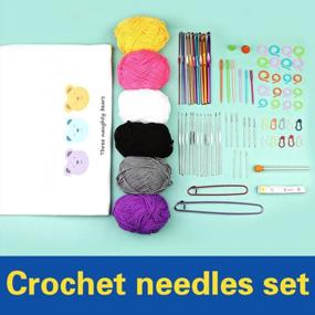 img 3 attached to IMZAY 81 Pcs Crochet Kit Set With 22 Hooks, 6 Yarn Balls, Blunt Needles And More - Perfect For Beginner Crocheters