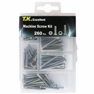 304 stainless steel m3 flat and pan head machine screw assortment kit, 260 pcs - t.k.excellent logo