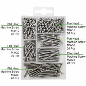 img 3 attached to 304 Stainless Steel M3 Flat And Pan Head Machine Screw Assortment Kit, 260 Pcs - T.K.Excellent