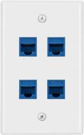 dbillionda blue 4-port female-female ethernet wall plate for cat6 - enhanced seo optimized design logo