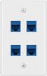 dbillionda blue 4-port female-female ethernet wall plate for cat6 - enhanced seo optimized design logo