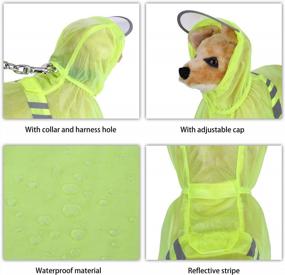 img 1 attached to Waterproof Pet Raincoat W/ Hood - Reflective Yellow For Medium Dogs By Mogoko