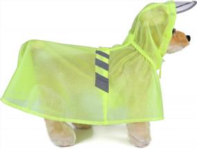img 2 attached to Waterproof Pet Raincoat W/ Hood - Reflective Yellow For Medium Dogs By Mogoko