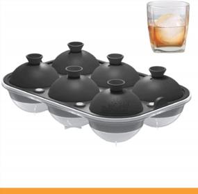 img 4 attached to Samuelworld Large Sphere Ice Mold With Lid, 6 X 2.5 Inch Ice Balls - Food Grade, Easy To Fill Round Silicone Ice Tray, Perfect Spheres Craft Ice Maker For Whiskey, Cocktails, Christmas - Gray