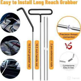 img 2 attached to 🔧 Complete Car Tool Kit: Automotive Professional Emergency Essential Tools for Car and Truck with Long Reach Grabber, Air Wedge Pump, Non-Marring Wedge, Pry Tool, Carrying Bag, and Auto Trim Removal Set
