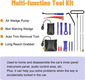 img 3 attached to 🔧 Complete Car Tool Kit: Automotive Professional Emergency Essential Tools for Car and Truck with Long Reach Grabber, Air Wedge Pump, Non-Marring Wedge, Pry Tool, Carrying Bag, and Auto Trim Removal Set