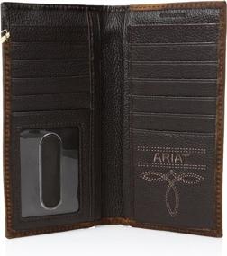 img 1 attached to 👑 Ariat Western Wallet with Distressed Shield - Men's Accessories