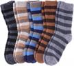 5-6 pairs fnovco mens soft cozy fuzzy slipper socks winter warm microfiber plush sleeping socks logo
