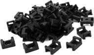 🔗 uxcell plastic wire cable tie mount saddle 9mm 100pcs black - efficient organization & management solution логотип