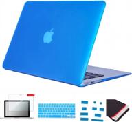 se7enline aqua blue macbook air 11 inch case a1465/a1370 2010-2016 - hard shell case with sleeve bag, keyboard cover, screen protector, and dust plug - compatible with laptop logo
