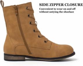 img 2 attached to Stylish And Functional: Women'S Combat Boots With Lace-Up And Side Zipper Design