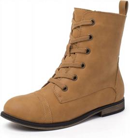 img 4 attached to Stylish And Functional: Women'S Combat Boots With Lace-Up And Side Zipper Design