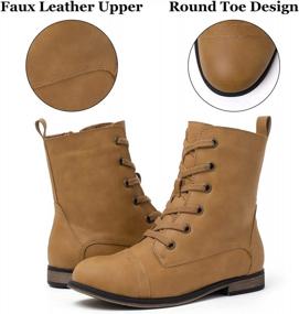 img 3 attached to Stylish And Functional: Women'S Combat Boots With Lace-Up And Side Zipper Design
