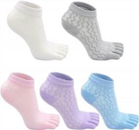 img 3 attached to Set Of 5 Five-Toe Cotton Socks For Boys And Girls - Perfect For Running Or Ankle Support