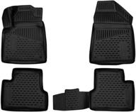 🚗 2015-2021 jeep cherokee floor mats front & 2nd row seat liner set: all weather full set liners (black) logo