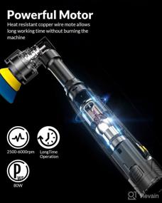 img 3 attached to 🚗 HILDA Mini Polisher: Cordless Car Detail Processing & Polishing Tool, 5 Variable Speeds, 2 Batteries & Charger