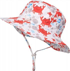 img 4 attached to Baby Sun Hat UPF 50+ Sun Protection Adjustable Bucket Hat Quick Dry For Toddler Boys Girls