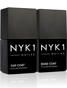 img 4 attached to NYK1 Nailac Professional Base & Top Coat Clear Gel Polish - Salon Quality Soak Off LED/UV Shellac Compatible (2X10Ml)