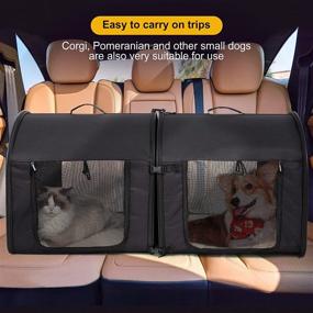 img 1 attached to 🐾 Upgrade 2-in-1 Pet Dual Compartment Carrier - Portable Double Travel Kennel Tube with Detachable Design, Storage Bag, Mesh Door - Suitable for Dogs and Cats - Indoor and Outdoor Travel - Dimensions: 40'' x 20'' x 20''