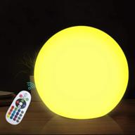 cordless led rgb sphere lamp w/ remote - 6" color changing glow ball mood light, ip67 waterproof hanging ambience decor for party exhibition nursery bedside logo