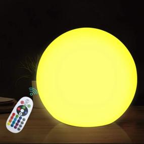 img 4 attached to Cordless LED RGB Sphere Lamp W/ Remote - 6" Color Changing Glow Ball Mood Light, IP67 Waterproof Hanging Ambience Decor For Party Exhibition Nursery Bedside
