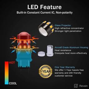 img 1 attached to 🔆 BRISHINE Ultra Bright 3157 3156 3056 3057 4157 3047 4057 3457 T25 LED Bulbs Amber Yellow 9-30V Non-Polarity 24-SMD LED Chipsets with Projector for Turn Signal Lights, Side Marker Lights - Pack of 2