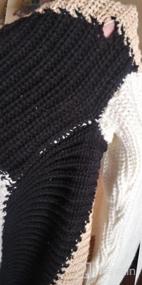 img 5 attached to Saodimallsu Женские свитера большого размера с рукавом «летучая мышь» Шеврон Цветные блоки Объемный свободный вязаный пуловер Джемпер