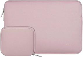 img 4 attached to MOSISO Laptop Sleeve Compatible With MacBook Pro 16 Inch 2021 2022 M1 Pro/M1 Max A2485/2019-2020 A2141/Pro Retina 15 A1398, 15-15.6 Inch Notebook Computer, Neoprene Bag With Small Case, Baby Pink