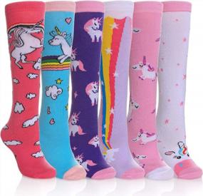 img 4 attached to Adorable Cartoon Animal Knee High Socks For Girls - Soft Cotton Over The Calf Socks By FNOVCO