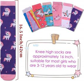 img 1 attached to Adorable Cartoon Animal Knee High Socks For Girls - Soft Cotton Over The Calf Socks By FNOVCO