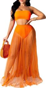 img 4 attached to Ophestin Sleeveless Through Ruffle Beachwear Women's Clothing : Dresses