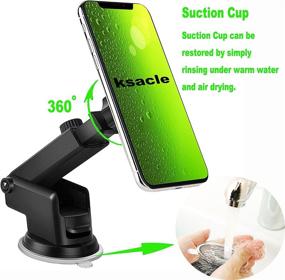 img 2 attached to 📱 KSACLE Car Phone Mount - Universal Phone Holder for Car, 360° Dashboard Desk Wall Bracket - Black - Ideal for GPS Navigation and All Smartphones