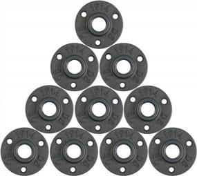 img 4 attached to 10Pcs 1/2-INCH Floor Flange Industrial Steel Malleable Cast Iron Pipe Fittings Retro Decor Furniture DIY BSP Threaded Hole
