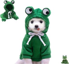 img 1 attached to 🐶 Dog Hoodie, Dinosaur/Frog/Duck Dog Clothes, Dog Winter Coats, KIKILIE Warm Dog Jacket Puppy Sweaters for Small to Medium Dogs