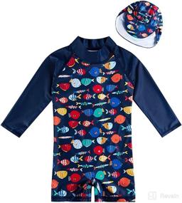 img 4 attached to 👶 ADUKIDE Baby Toddler Boys Swimsuit: UPF 50+ Rash Guard Swimwear with Sun Hat - Protect Your Little One from Sunburn! Bathing Suits for 3-24 Months