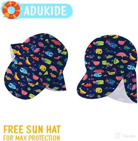 img 2 attached to 👶 ADUKIDE Baby Toddler Boys Swimsuit: UPF 50+ Rash Guard Swimwear with Sun Hat - Protect Your Little One from Sunburn! Bathing Suits for 3-24 Months