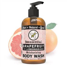 img 2 attached to Natural Sulfate-Free Body Wash With Grapefruit & Lemongrass Essential Oils For Men & Women By Beessential - 8Oz Shower Gel