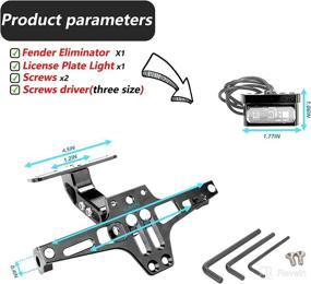 img 3 attached to Universal Motorcycle Rear Fender LED Light - LKV Motorcycle License Plate Bracket Fender Eliminator Kit with Holder