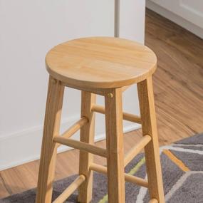 img 1 attached to 🪑 24-Inch Linon Natural Barstool: Enhance Your Space with a Stylish Round Seat