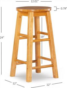 img 2 attached to 🪑 24-Inch Linon Natural Barstool: Enhance Your Space with a Stylish Round Seat