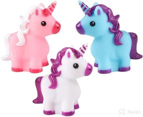 img 2 attached to 🦄 Bedwina Mini Unicorn Toy Figures - Pack of 12, Squirtable Bath Tub Toy for Kids, Party Favors & Goodie Bag Fillers