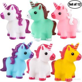 img 3 attached to 🦄 Bedwina Mini Unicorn Toy Figures - Pack of 12, Squirtable Bath Tub Toy for Kids, Party Favors & Goodie Bag Fillers