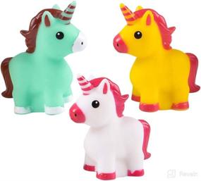 img 1 attached to 🦄 Bedwina Mini Unicorn Toy Figures - Pack of 12, Squirtable Bath Tub Toy for Kids, Party Favors & Goodie Bag Fillers