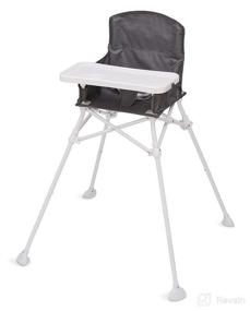 img 4 attached to Regalo Portable Travel Fold & Go Highchair - Indoor and Outdoor High Chair, Bonus Kit, Cup Holder Tray, Grey