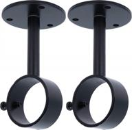 black ceiling or wall mount drapery rod brackets for 1 ¼” diameter rods - 2 pieces by meriville logo