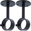 black ceiling or wall mount drapery rod brackets for 1 ¼” diameter rods - 2 pieces by meriville logo