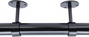 img 1 attached to Черные потолочные или настенные кронштейны для драпировки для стержней диаметром 1 ¼ дюйма - 2 шт.