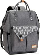 lekebaby diaper bag backpack grey with arrow print: 🎒 the perfect maternity nappy bag with insulated pockets for mom logo