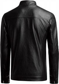 img 4 attached to Faux Leather Jacket For Men'S Casual Wear
